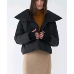 Søsken Studios Jazzy Black Genuine Down Fill Quilted Puffer Jacket Coat Parka XL